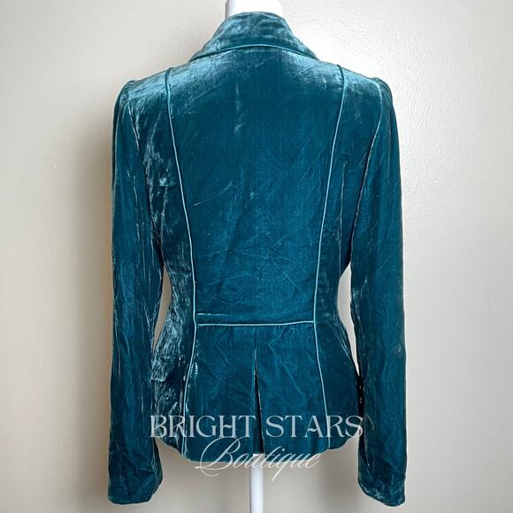 Extremely Rare Teal Velvet Blazer With Pin / Brooch ASO Lorelai Gilmore Girls - Picture 6 of 12